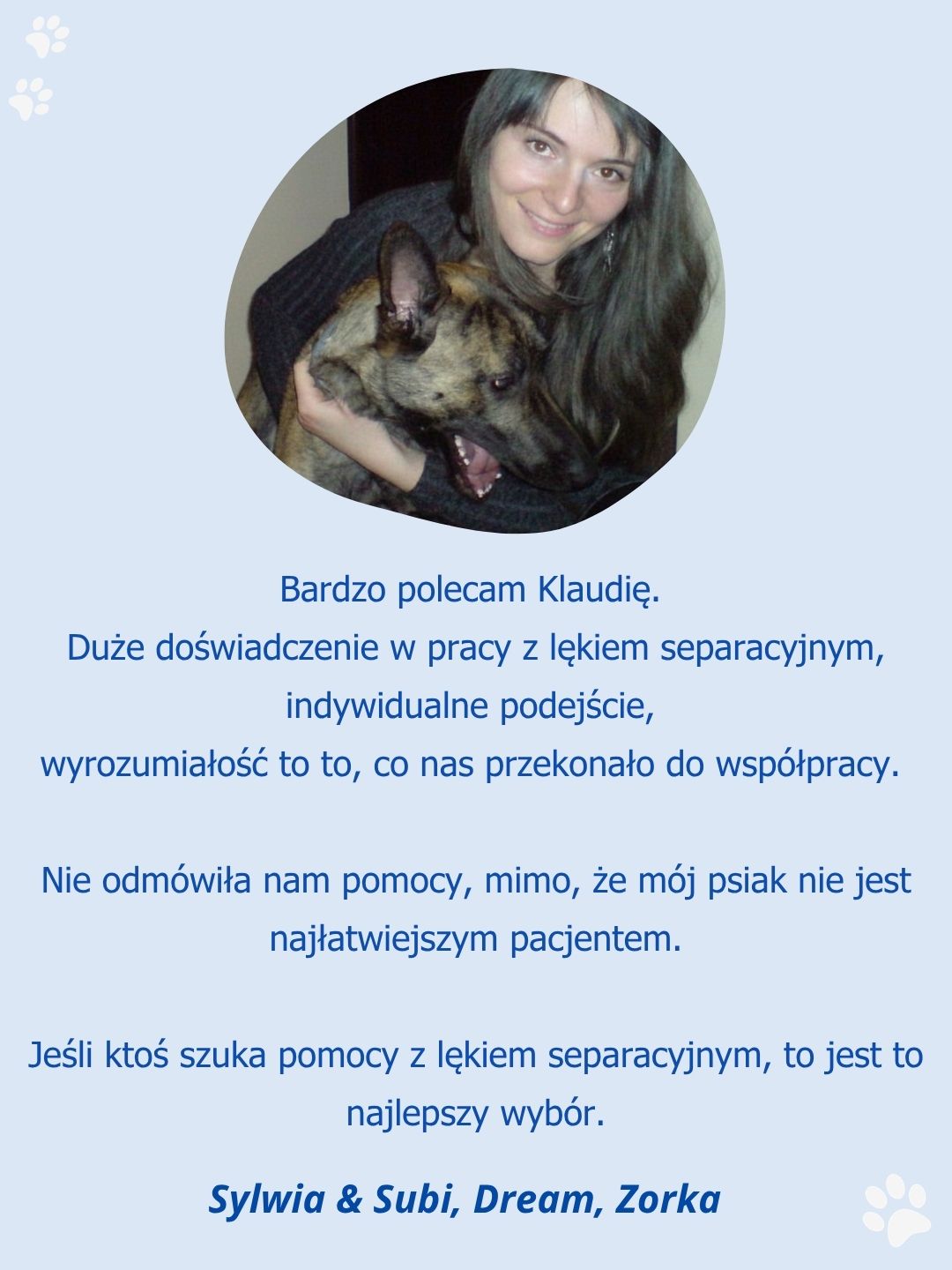 Relacja opiekuna psa po wdrożeniu pracy nad zostawaniem samemu