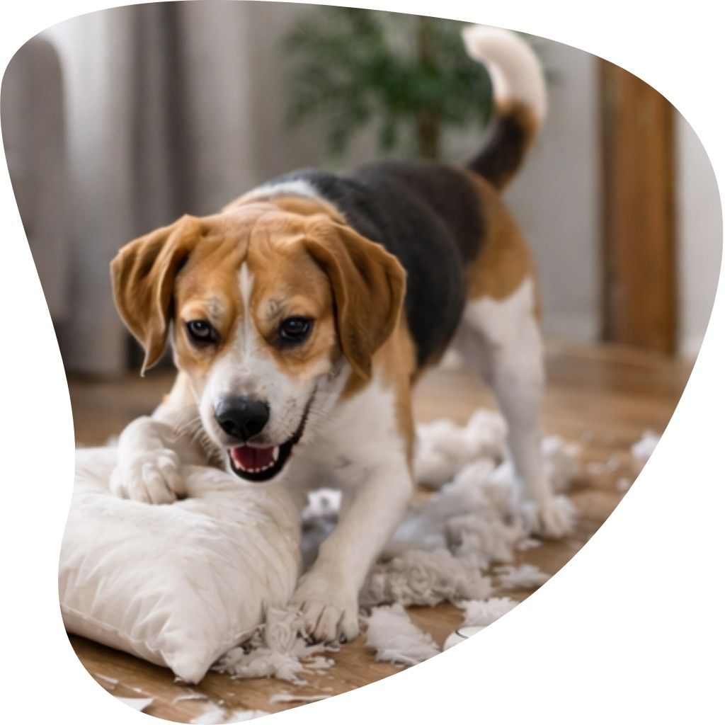 Pies niszczy przedmioty w domu podczas nieobecności opiekuna